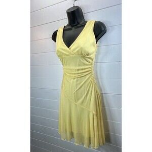 Vintage Y2k City Triangles Dress Belle Yellow Sparkle Fairy Grunge Small*Flaw